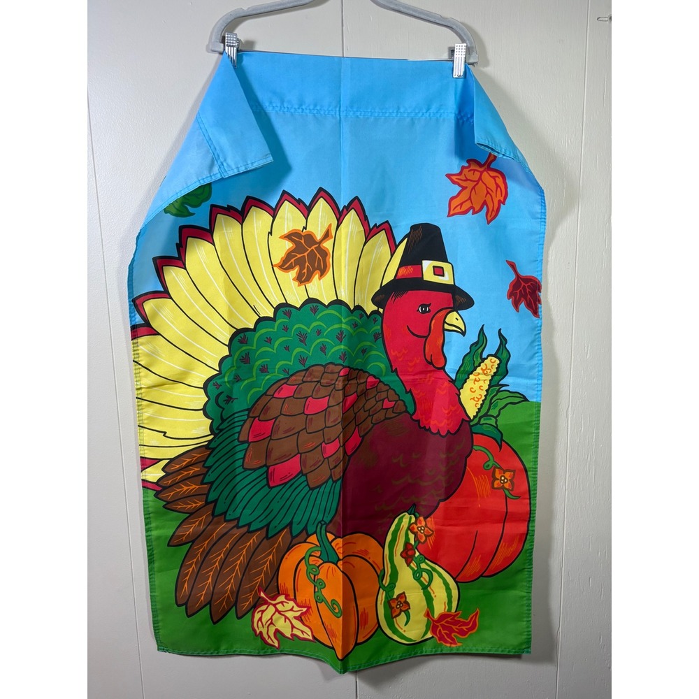 Vintage Thanksgiving Turkey Garden Flag Double Sided Fall Harvest Decor 30x42
